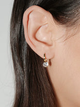 Floating Clear Cubic Zirconia Hoop Stud Earrings
